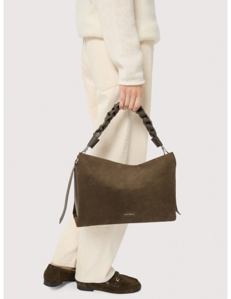 Borsa a spalla in camoscio Coccinelle Boheme Medium – Fango - foto 5