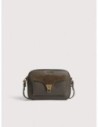 Camera bag in pelle, camoscio e tessuto cerato Coccinelle Beat Small – Fango