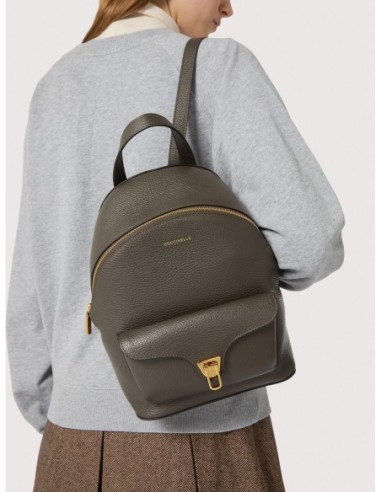 Zaino in pelle con grana Coccinelle Beat Generation Small – Fango - foto 6