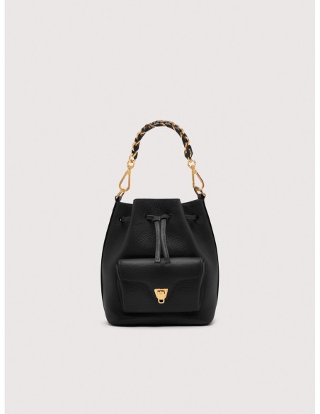 Borsa secchiello in pelle con grana Coccinelle Beat Generation Small – Noir - foto 1