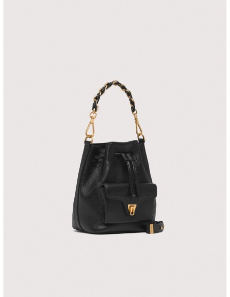 Borsa secchiello in pelle con grana Coccinelle Beat Generation Small – Noir - foto 2
