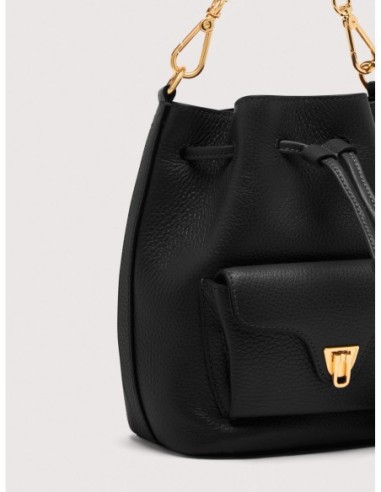 Borsa secchiello in pelle con grana Coccinelle Beat Generation Small – Noir - foto 4