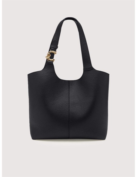 Borsa shopping in pelle con grana Coccinelle C-Easy Large – Noir - foto 1