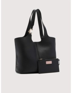 Borsa shopping in pelle con grana Coccinelle C-Easy Large – Noir - foto 1 2