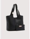Borsa shopping in pelle con grana Coccinelle C-Easy Large – Noir