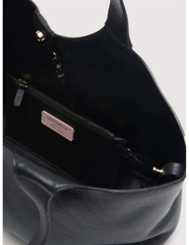 Borsa shopping in pelle con grana Coccinelle C-Easy Large – Noir - foto 3