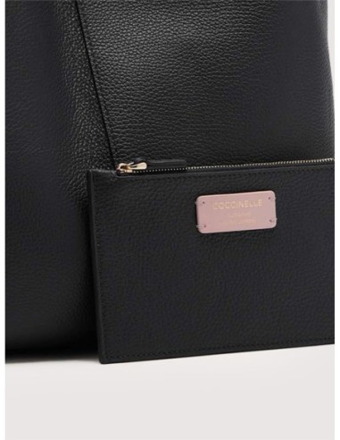 Borsa shopping in pelle con grana Coccinelle C-Easy Large – Noir - foto 4