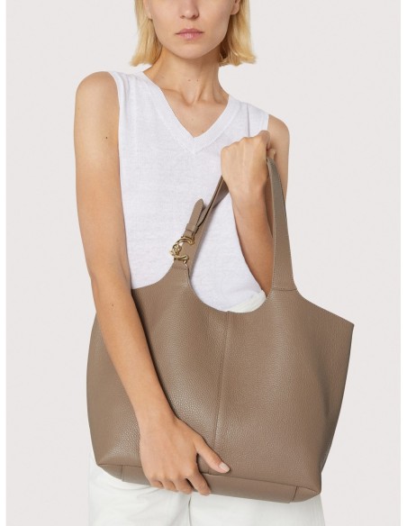 Borsa shopping in pelle con grana Coccinelle C-Easy Large – Noir - foto 5