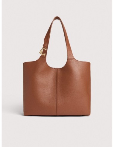 Borsa shopping in pelle con grana Coccinelle C-Easy Large – Cognac - foto 1