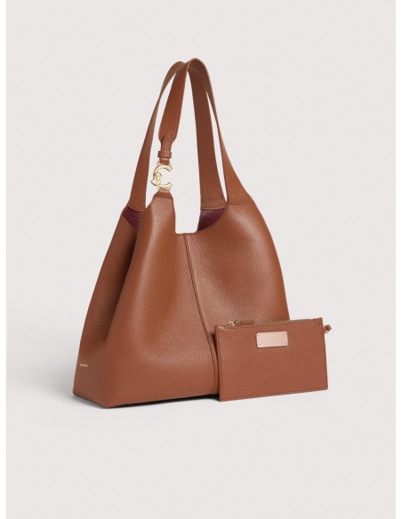 Borsa shopping in pelle con grana Coccinelle C-Easy Large – Cognac - foto 2
