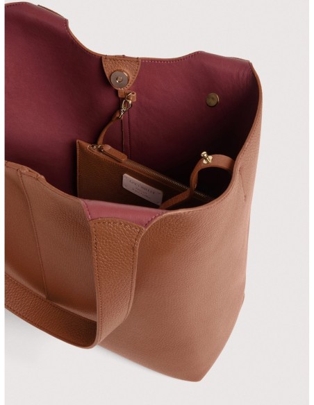 Borsa shopping in pelle con grana Coccinelle C-Easy Large – Cognac - foto 3
