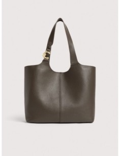 Borsa shopping in pelle con grana Coccinelle C-Easy Large – Fango - foto 1