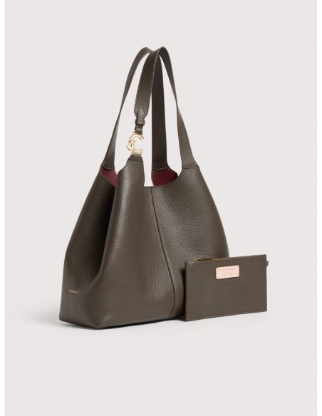Borsa shopping in pelle con grana Coccinelle C-Easy Large – Fango - foto 2
