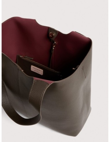 Borsa shopping in pelle con grana Coccinelle C-Easy Large – Fango - foto 3