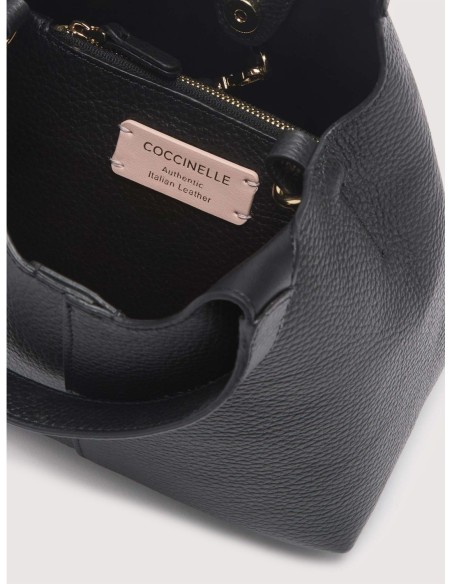 Borsa a mano in pelle con grana Coccinelle C-Easy Small – Noir - foto 3