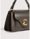 Borsa a mano in pelle liscia Coccinelle C-Me Small – Fango