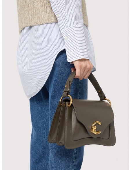 Borsa a mano in pelle liscia Coccinelle C-Me Small – Fango - foto 5