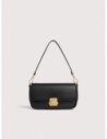 Borsa baguette in pelle con grana Coccinelle C-Me Lock Medium – Noir