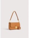Borsa baguette in pelle con grana Coccinelle C-Me Lock Medium – Robin