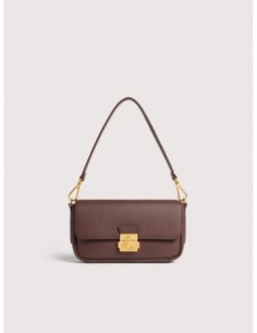 Borsa baguette in pelle con grana Coccinelle C-Me Lock Medium – Berry - foto 1