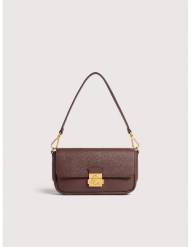 Borsa baguette in pelle con grana Coccinelle C-Me Lock Medium – Berry - foto 1