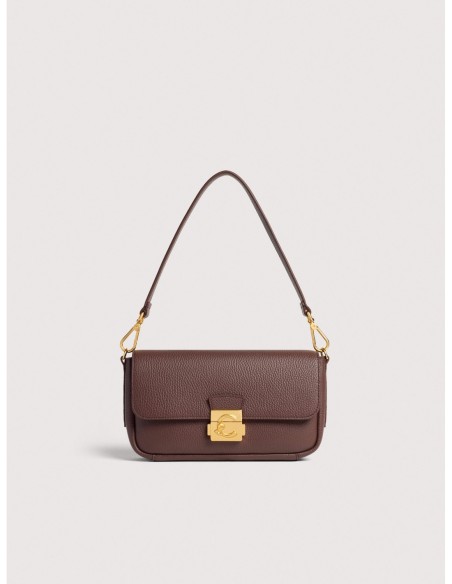 Borsa baguette in pelle con grana Coccinelle C-Me Lock Medium – Berry - foto 1