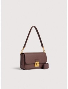 Borsa baguette in pelle con grana Coccinelle C-Me Lock Medium – Berry - foto 1 2