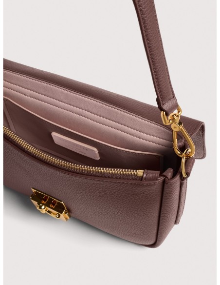 Borsa baguette in pelle con grana Coccinelle C-Me Lock Medium – Berry - foto 3