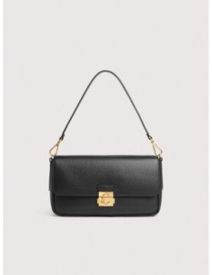 Borsa baguette in pelle con grana Coccinelle C-Me Lock Large – Noir - foto 1