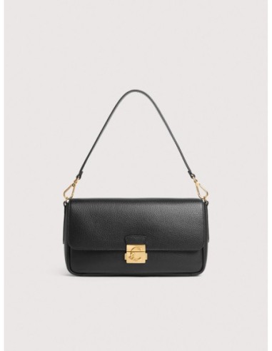 Borsa baguette in pelle con grana Coccinelle C-Me Lock Large – Noir - foto 1