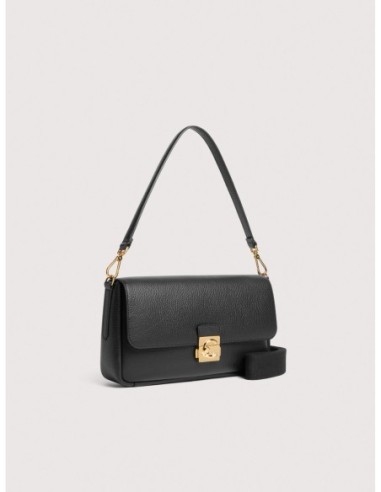 Borsa baguette in pelle con grana Coccinelle C-Me Lock Large – Noir - foto 2