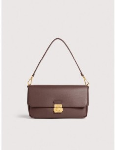 Borsa baguette in pelle con grana Coccinelle C-Me Lock Large – Berry - foto 1