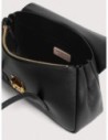 Borsa a spalla con doppio manico in pelle con grana Coccinelle C-Me Lock Large – Noir