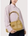 Borsa a spalla con doppio manico in pelle con grana Coccinelle C-Me Lock Large – Noir