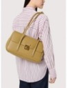 Borsa a spalla con doppio manico in pelle con grana Coccinelle C-Me Lock Large – Noir