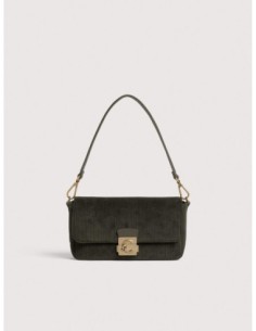 Borsa baguette in tessuto a coste Coccinelle C-Me Lock Medium – Fango - foto 1