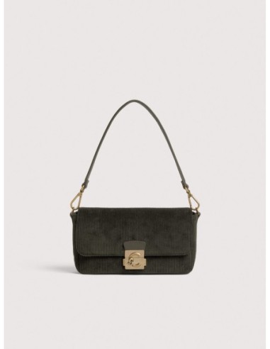 Borsa baguette in tessuto a coste Coccinelle C-Me Lock Medium – Fango - foto 1