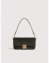 Borsa baguette in tessuto a coste Coccinelle C-Me Lock Medium – Fango