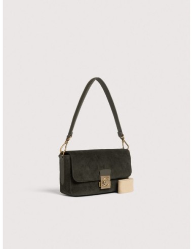 Borsa baguette in tessuto a coste Coccinelle C-Me Lock Medium – Fango - foto 2