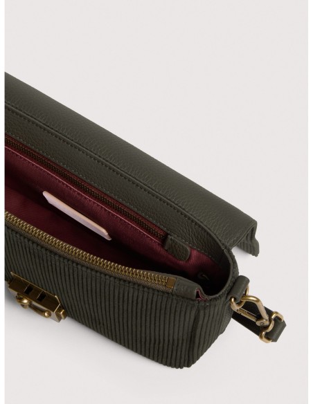 Borsa baguette in tessuto a coste Coccinelle C-Me Lock Medium – Fango - foto 3