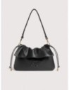 Borsa a spalla in pelle liscia Coccinelle Lidia Small – Noir