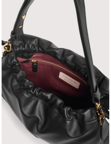 Borsa a spalla in pelle liscia Coccinelle Lidia Small – Noir - foto 3