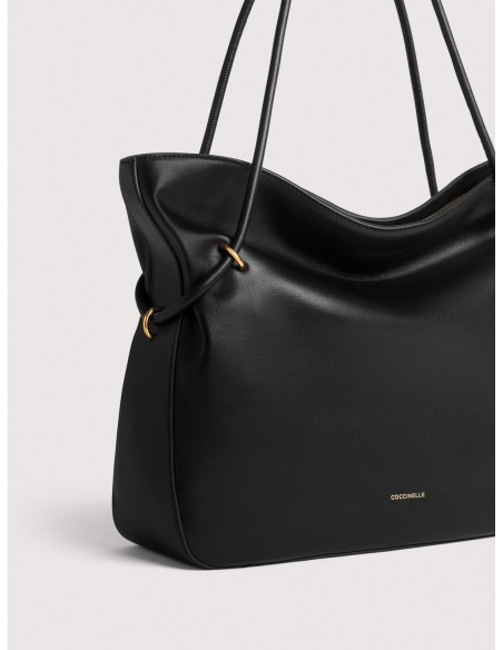 Borsa shopping in pelle liscia Coccinelle Lizzie Medium – Noir - foto 4