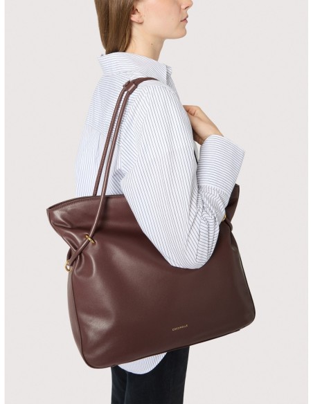 Borsa shopping in pelle liscia Coccinelle Lizzie Medium – Berry - foto 5