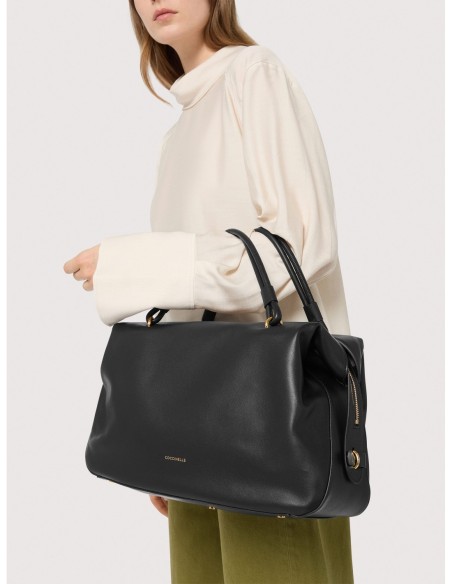 Borsa a mano in pelle liscia Coccinelle Lizzie Medium – Noir - foto 6