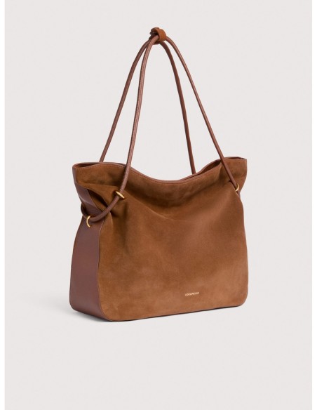 Borsa shopping in camoscio Coccinelle Lizzie Medium – Cognac - foto 2