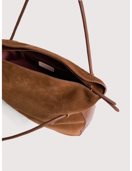 Borsa shopping in camoscio Coccinelle Lizzie Medium – Cognac - foto 3