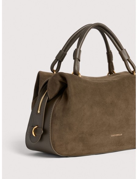 Borsa a mano in camoscio Coccinelle Lizzie Small – Fango - foto 4