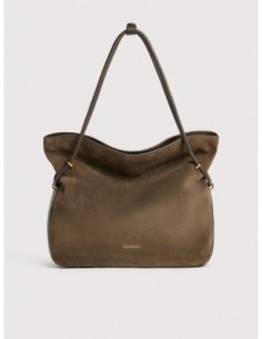 Borsa shopping in camoscio Coccinelle Lizzie Medium – Fango - foto 1