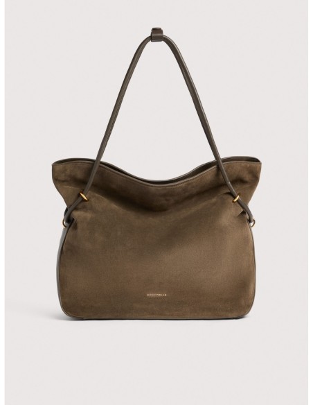 Borsa shopping in camoscio Coccinelle Lizzie Medium – Fango - foto 1